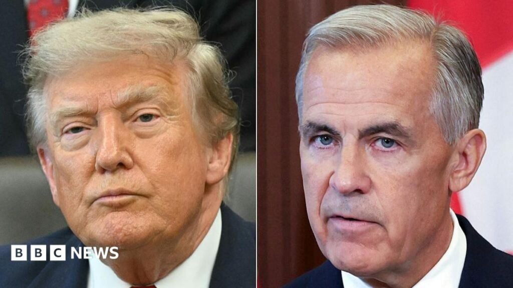 LIVETrump threatens new tariffs on Canadian vehicles after trade talks collapsePrime Minister Mark Carney has promised "dollar for dollar" retaliatory measures to counter US President Donald Trump’s 50% tariffs on a wide range of Canadian goods.