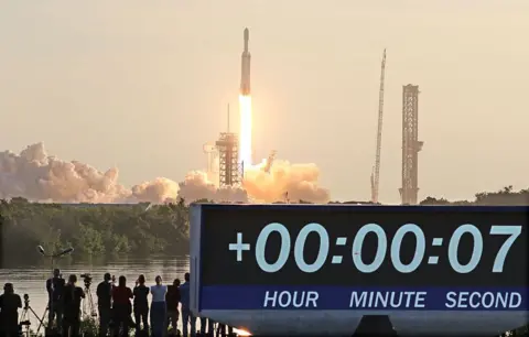 Getty Images The rocket blasting off carrying the telescope