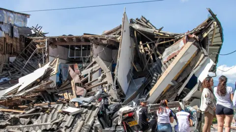 EPA A building destroyed by a powerful earthquake in Manizales, Colombia, 10 August 2026. A 7.4-magnitude earthquake shook much of Colombia, according to the Colombian Geological Service (SGC), left several people dead across the country.
7.4-magnitude earthquake hits Colombia, Manizales