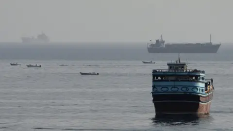 Reuters Vessels in the Strait of Hormuz, as seen from Musandam, Oman, August 3, 2026