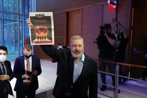 EPA 2021 Nobel Peace Prize winner Dmitry Muratov, editor-in-chief of the influential Russian newspaper Novaya Gazeta, New York, USA. Photo: 20 Jun 2022