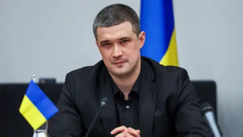 Reuters Ukraine's Defence Minister Mykhailo Fedorov attends a meeting of the Ukraine Defence Contact Group in February 2026.