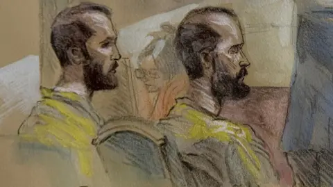 Reuters Andrew and Tristan Tate in court in Miami, Florida, on 27 August 2026