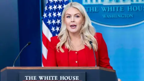 Reuters White House Press Secretary Karoline Leavitt speaks during a press briefing in the James S. Brady Press Briefing Room at the White House in Washington, D.C., United States, on 23 July 2026