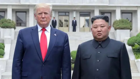 Reuters U.S. President Donald Trump and North Korean leader Kim Jong Un pose at a military demarcation line at the demilitarized zone separating the two Koreas in Panmunjom