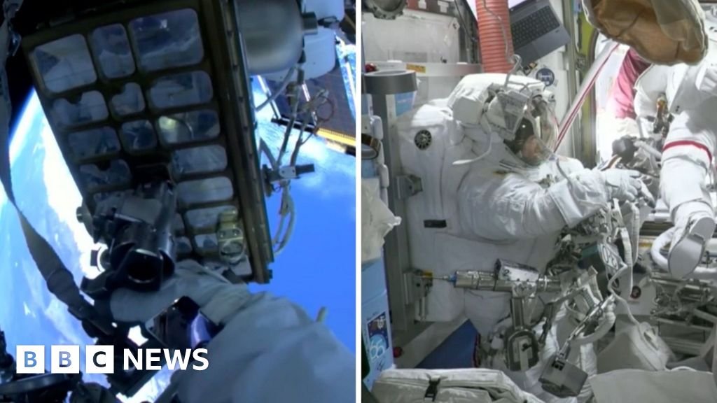 Watch: Astronauts set out on rare all-female spacewalkFor the sixth time in history, a team of two women completed a spacewalk outside the International Space Station.53 mins agoUS & Canada Watch: Astronauts set out on rare all-female spacewalkFor the sixth time in history, a team of two women completed a spacewalk outside the International Space Station.53 mins agoUS & Canada