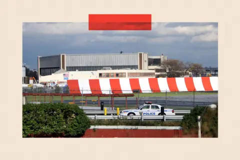 AFP via Getty Images LaGuardia airport from a distance during a flooding incident in 2012