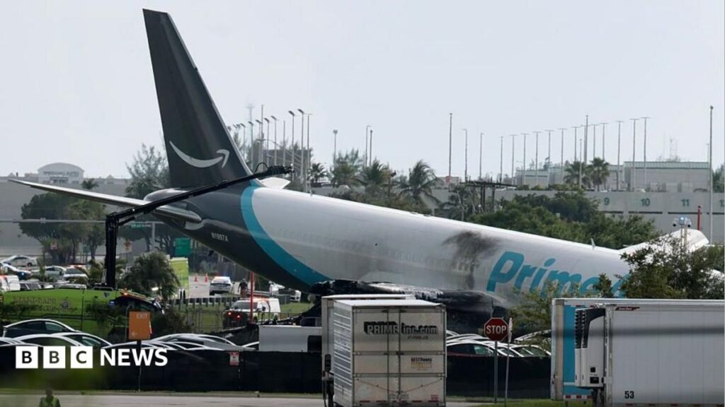 LIVEAmazon cargo plane overshoots runway and hits multiple vehicles at Miami airport, officials say"Multiple patients" are being treated, according to the local fire service, and Miami airport has issued a ground stop on flights. LIVEAmazon cargo plane overshoots runway and hits multiple vehicles at Miami airport, officials say"Multiple patients" are being treated, according to the local fire service, and Miami airport has issued a ground stop on flights.