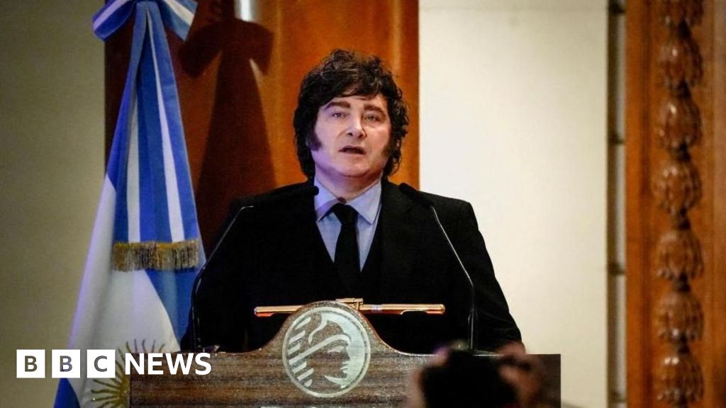Argentina targets oil company operating in FalklandsThe move comes days after President Javier Milei stepped up Argentina's claims of sovereignty over the Falklands.
50 mins agoLatin America Argentina targets oil company operating in FalklandsThe move comes days after President Javier Milei stepped up Argentina's claims of sovereignty over the Falklands.
50 mins agoLatin America