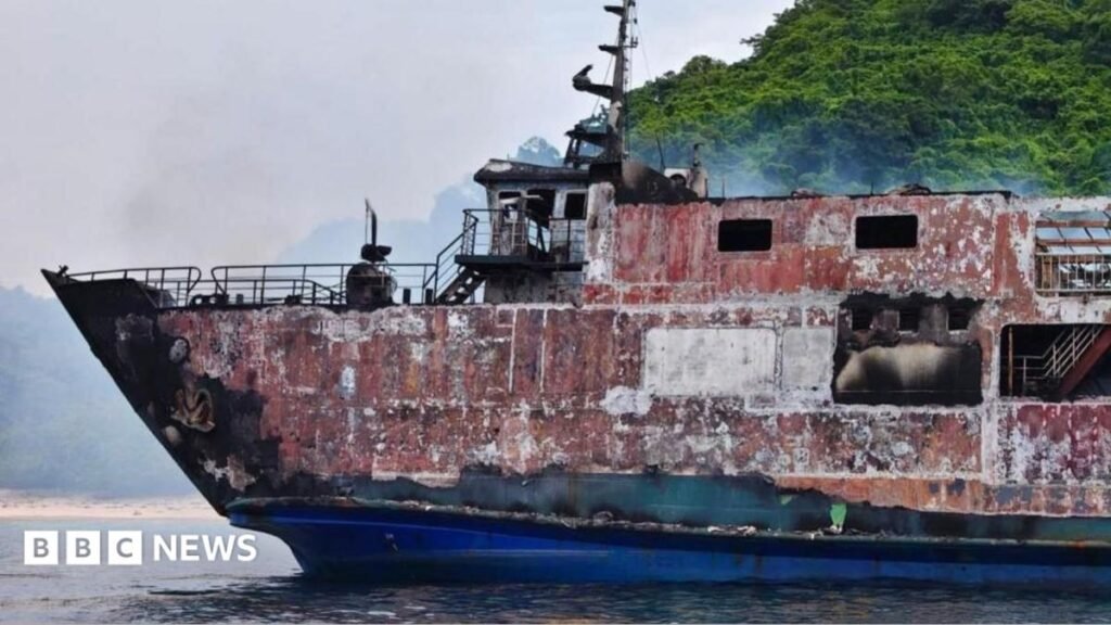 LIVEFive dead and 86 missing after ferry catches fire in PhilippinesThe fire broke out while the vessel was on its way to a popular tourist spot in the Palawan province, the country's coastguard says.