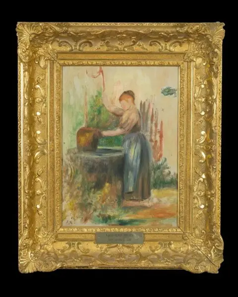 Musée Renoir / Reuters A painting, 'Young woman at the well', by French painter Pierre-Auguste Renoir
