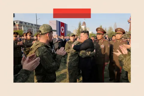 Reuters North Korean leader Kim Jong Un greets soldiers during the opening ceremony of the Memorial Museum 