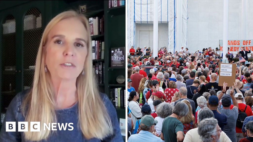 Kerry Kennedy: 'It would be a tragedy' if Kennedy Center is demolishedThe BBC’s Caitríona Perry spoke to the late president's niece, as protesters gathered at the venue to condemn demolition threats.23 mins agoUS & Canada Kerry Kennedy: 'It would be a tragedy' if Kennedy Center is demolishedThe BBC’s Caitríona Perry spoke to the late president's niece, as protesters gathered at the venue to condemn demolition threats.23 mins agoUS & Canada