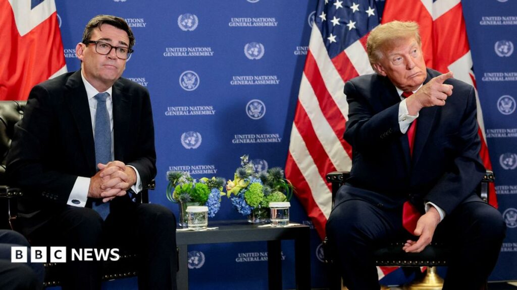LIVETrump says he can do business with Burnham but criticises 'terrible' Chagos dealThe two leaders met in New York after Trump told the UN he had a decision to make on whether to do a deal with Iran or "annihilate" the Islamic Republic.