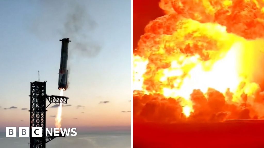 Watch: The ups and downs of SpaceX's 13 Starship test flightsThe BBC's Ricky Boleto looks how previous SpaceX test flights went.
9 hrs agoScience & Environment Watch: The ups and downs of SpaceX's 13 Starship test flightsThe BBC's Ricky Boleto looks how previous SpaceX test flights went.
9 hrs agoScience & Environment