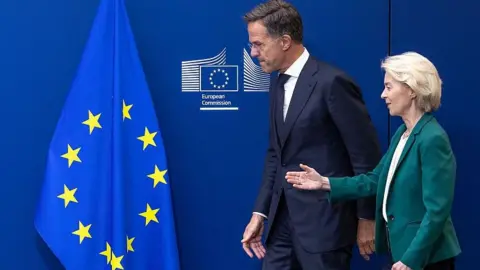 Reuters European Commission President Ursula von der Leyen (R)and NATO Secretary General Mark Rutte arrive for a press statement at EU headquarters on September 2, 2026