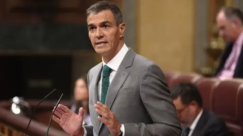 Europa Press via Getty Images The Prime Minister, Pedro Sanchez, addresses a plenary session of the Congress of Deputies on 3 September 2026 in Madrid