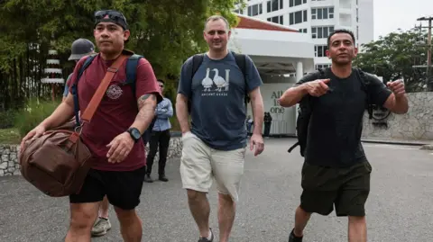 Reuters Members of U.S. military arrive at Hard Rock Hotel Pattaya for a welcoming ceremony, in Pattaya, Thailand.