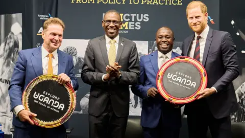 PA Media Prince Harry announcing Uganda joining the Invictus Games in July